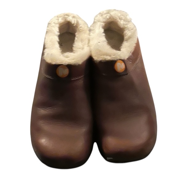 Merrell | Shoes | Merrill Womens Leather Clogs Slip On Sherpa Lined ...